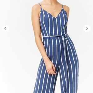 Forever 21 Striped Cami Jumpsuit, Medium